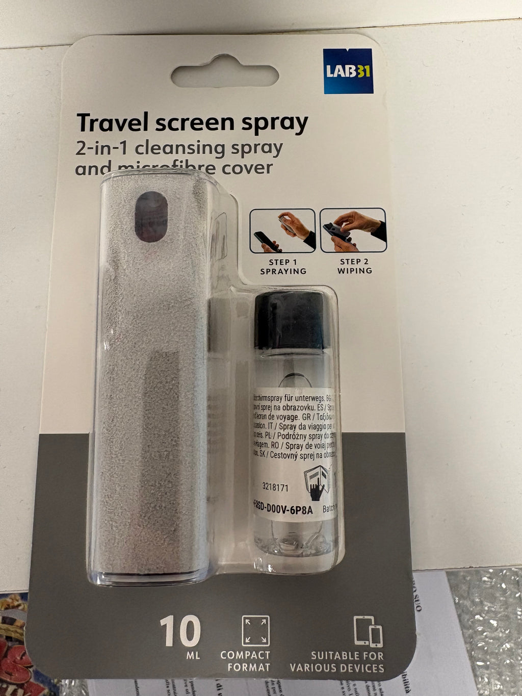 Spray Detergente 2-in-1 per Schermi – Travel Screen Spray