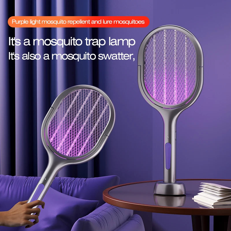 Racchetta Elettrica Antizanzare 6 in 1 – Lampada UV + Manico Estensibile